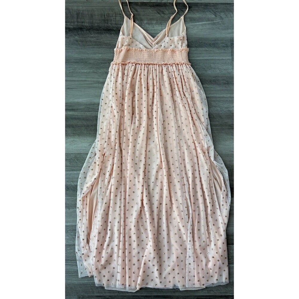 Intimately Free People Want To Have Fun Glitter Polka Dot Maxi Dress Size S Peac - Picture 4 of 11